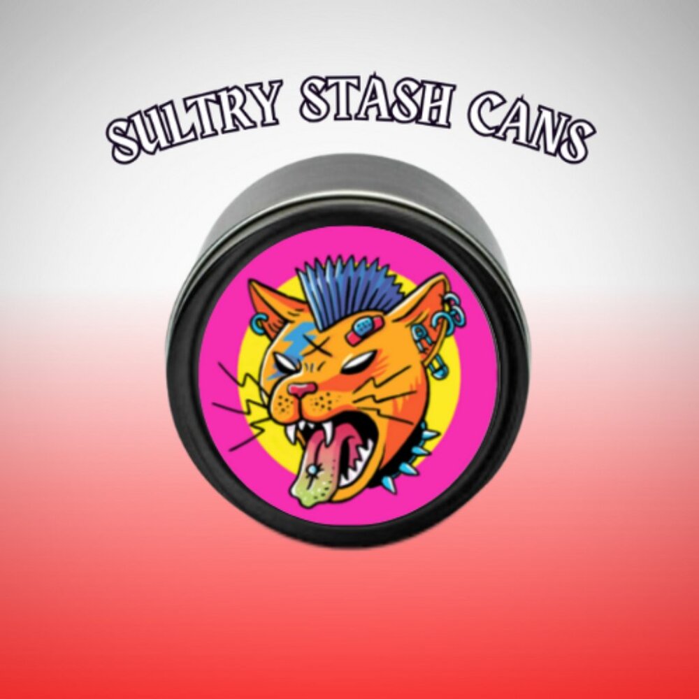 ROCKABILLY CAT STASH CAN